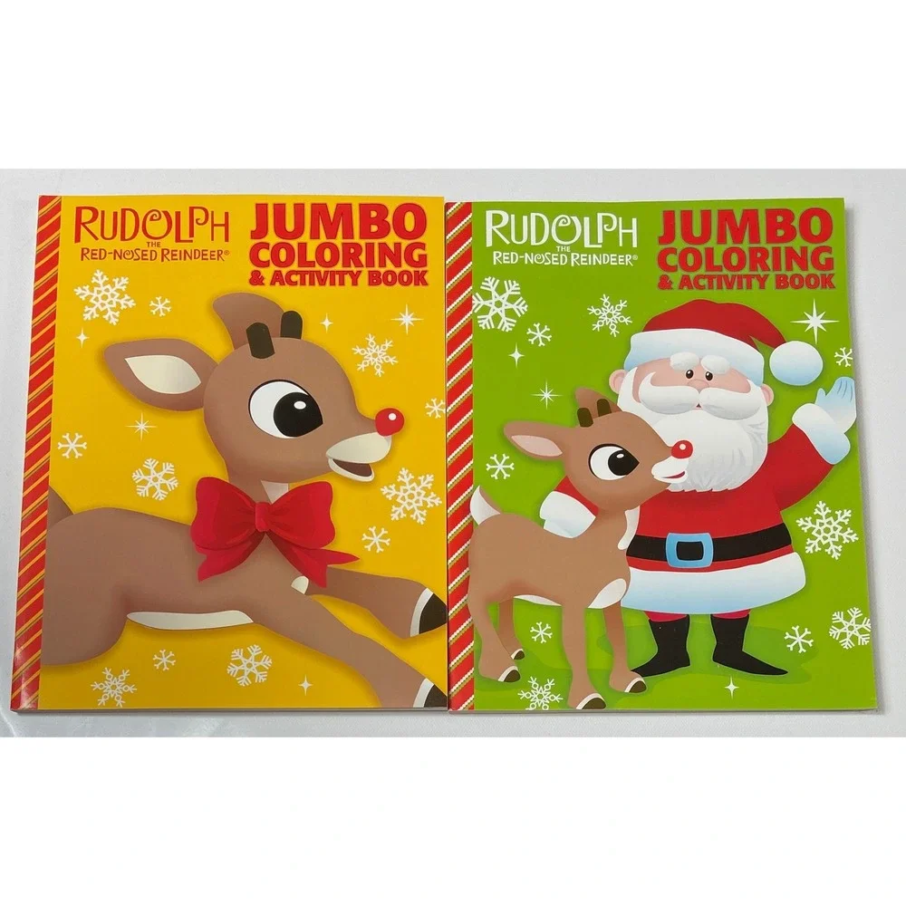 Rudolph The Red-Nosed Reindeer Jumbo Coloring & Activity Books Santa